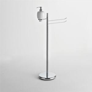 Piantana per Bidet Con Dispenser in Ceramica e Porta asciugamani ELBA 39x20xh81 cm cromo lucido Garanzia per anni contro la ruggine