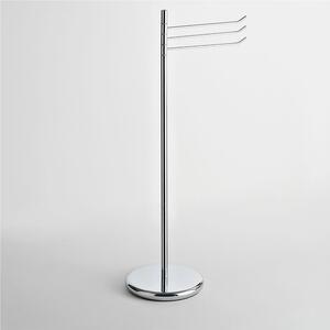 Piantana portasciugamani da bagno 3 bracci snodati ELBA 43x25xh90 cm - bracci lunghezza 28 cm cromo lucido Garanzia per anni contro la ruggine