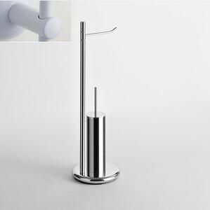 Piantana WC Bidet con Porta scopino e Porta carta igienica ELBA 39x20xh73 cm bianco lucido Garanzia per anni contro la ruggine