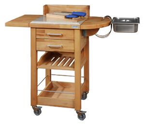 Carrello da cucina a servire 50x50xh93 cm in legno listellare di faggio