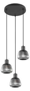 Lampadario nero con paralume in vetro ø 37 cm Tarifa - Trio