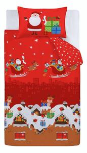 Set copripiumino e federa da bambini rosso per culla 120x150 cm Santa's Christmas Presents – Catherine Lansfield