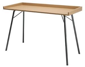 Scrivania Rayburn rovere in legno ingegnerizzato e massiccio, acciaio, dimensioni 115 x 52 x h78 cm, peso 15 Kg, finitura rovere, nero