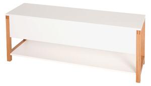 Panchina portascarpe ribaltabile northgate in legno ingegnerizzato e massiccio, dimensioni 120 x 35 x h48 cm, peso 22 Kg, finitura bianco, rovere