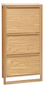 Scarpiera 3 ante NewEst in legno ingegnerizzato e solido, plastica, dimensioni 67 x 28 x h138 cm, peso 36 Kg, finitura quercia