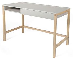 Scrivania Northgate MEL grigia in legno ingegnerizzato e massiccio, dimensioni 112 x 60 x h76 cm, peso 26 Kg, finitura grigio, betulla