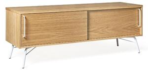 Mobile tv Ashburn Bianco in legno ingegnerizzato, metallo, dimensioni 145 x 44 x h53 cm, peso 40 Kg, finitura rovere, bianco