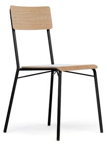 Sedia da pranzo Ashburn JU in compensato, acciaio, dimensioni 47 x 49 x h82 cm, peso 6 Kg, finitura rovere, nero