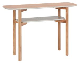 Tavolo console Cee in legno ingegnerizzato e massiccio, dimensioni 110 x 40 x h75 cm, peso 12 Kg, finitura legno, grigio chiaro
