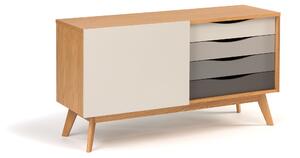 Credenza Avon standard in legno ingegnerizzato e massiccio, dimensioni 128 x 42 x h71 cm, peso 38 Kg, finitura Standard - grigi