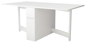 Tavolo Richiudubile in 35 cm a ribalta kungla in legno ingegnerizzato e massiccio, dimensioni 170 x 90 x h75 cm, peso 59 Kg, finitura bianca