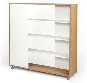Divisorio Adala Rovere in legno ingegnerizzato, dimensioni 150 x 32 x h148 cm, peso 44 Kg, finitura rovere, bianco