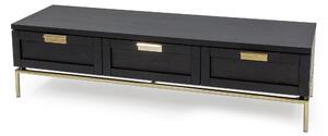 Credenza Pimlico in legno ingegnerizzato e solido, metallo, dimensioni 150 x 44 x h40 cm, peso 47 Kg, finitura rovere, nero carbone