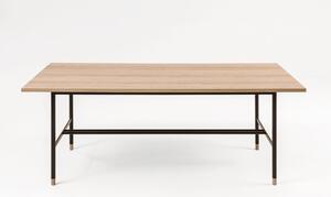 Tavolo da pranzo Jugend in rovere in legno ingegnerizzato, acciaio, dimensioni 200 x 95 x h75 cm, peso 36 Kg, finitura rovere, nero