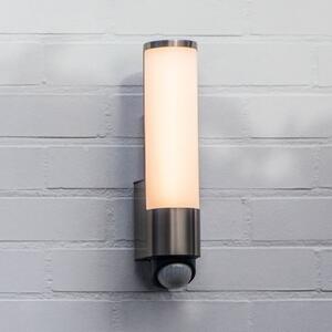 LUTEC Applique da esterni LED LEDA, acciaio inossidabile, altezza 35 cm, IP44 LEDA, Alluminio / Grigio / Zincato, Acciaio Inox, Moderno, Applique da esterni