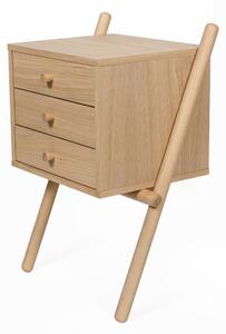 Tavolino wiru 3d Rovere in legno ingegnerizzato e massiccio, dimensioni 51 x 35 x h70,7 cm, peso 10 Kg, finitura quercia