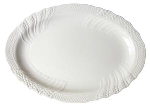 Piatto ovale da portata CONCHIGLIA in porcellana bianca 36 CM lavabile in lavastoviglie
