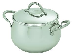 Casseruola alta 2 Manici in Acciaio Triplo fondo OLYMPIA �16xh10,82 cm - 2,4 Lt, design Serafino Zani finitura inox lucido made in Italy