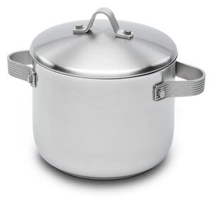 Pentola in Acciaio Triplo fondo STRIPES �24xh17,5 cm - 7,5 Lt, design Liliana Bonomi finitura inox satinato made in Italy