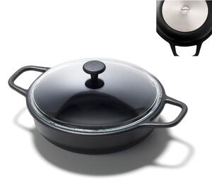 Tegame con Coperchio 2 manici BON APPETIT �24xh7,8 cm -2,7 LT in alluminio + antiaderente design Ettore Sottsass-Christopher Redfern made in Italy