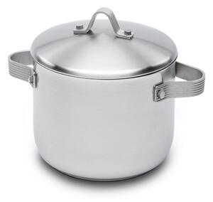 Pentola in Acciaio Triplo fondo STRIPES �20xh15 cm - 4,5 Lt, design Liliana Bonomi finitura inox satinato made in Italy