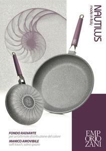 Set 3 padelle in alluminio pressofuso con manico removibile 20-24-32 cm Nautilus rivestimento antiaderente