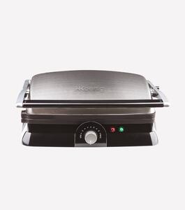 Bistecchiera e grill e Piastra Superficie di cottura 29,7x23cm, Dimensioni 12,3x32xh33,2 cm - Peso 3,1 kg Acciaio Inox, 2000W