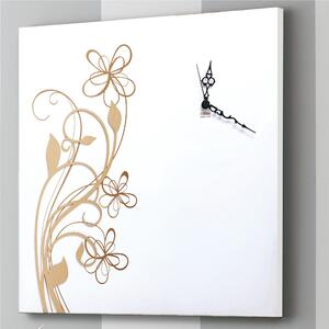 Orologio da parete il legno 55x55x5 cm con numeri intarsi ODILE in legno Tagliato al laser in legno bianco weng�