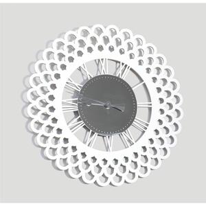 Orologio da parete rotondo il legno GARDENIA Diametro 75x5 cm Orologio in legno tagliato a laser Bianco decoro specchio