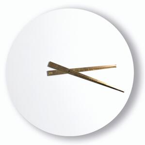 Orologio da parete rotondo il legno Laccato Diametro 60x5 cm in legno con lancette colore oro