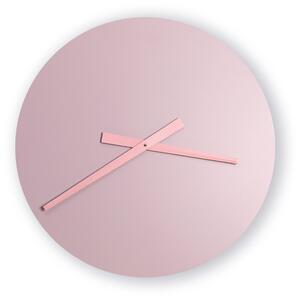 Orologio da parete rotondo il legno Laccato colore rosa cipria Diametro 60x5 cm in legno con lancette colore rosa