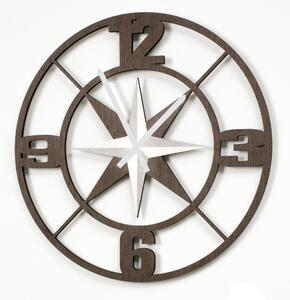 Orologio da parete Rotondo ROSA DEI VENTI 73x73x5 cm in legno Tagliato al laser in legno wengu�
