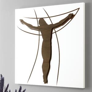 Quadro sacro Passione decoro in legno taglio laser 56x55xh1,5 cm colore bianco weng�
