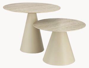 Set di 2 tavolini effetto travertino Hardy