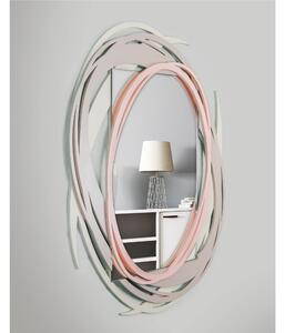 Specchiera da parete in legno tagliata al laser ARISA 95x73xh 6 cm cornice colori Sabbia,Ghiaia,Rosa