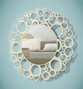 Specchiera da parete Rotonda in legno tagliata al laser Dondo 65x65xh 6 cm cornice colore sabbia