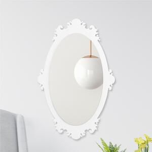 Specchiera da parete Ovale Retr� in legno tagliato al laser 84x54xh 6 cm cornice colore Cornice bianco