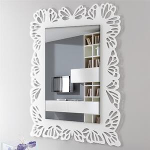 Specchiera da parete in Plexiglas tagliata al laser BUTTERFLY 110x80xh 8 cm -posizionabile orizzontale o Verticale cornice colori Bianco
