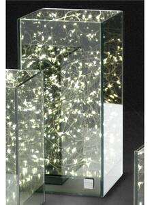 LAMPADA cubo, abat jour a 30 LED Grande in cristallo acrilico 12x12xh24 cm Funzionamento a Pile colore Trasparente