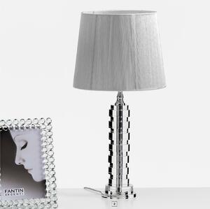 Lampada da tavolo in cristallo DISCHI H52 cm con paralume Colore argento