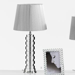 Lampada da tavolo in cristallo DISCHI H72 cm con paralume Colore argento