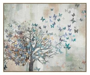Quadro con cornice da parete, CORNICE ALBERO INCANTO 120x100x1,6 cm pannello in legno colore con colori acrilici e tempera