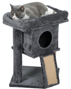 PawHut Albero tiragraffi con tappetino tiragraffi in iuta, piattaforma per sdraiarsi, pallina da gioco, casa per gatti, Beige, 40 x 40 x 57 cm | Aosom Italy
