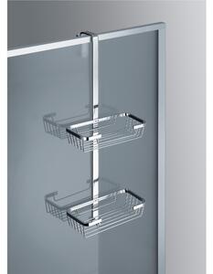 Mensola 2 piani per fissaggio telaio box doccia in ottone cromato 23x11xh60 cm garantita 5 contro la corrosione