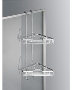 Angolare doccia un due piani - Fissaggio a Vetro Box Doccia 27x20xh69 cm ottone cromato spessore Max. Vetro 1,5 cm