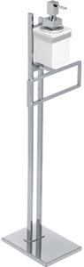 Piantana portasalviette in ottone cromato compatta salva spazio 19x14xh70 cm -Peso 4,1 kg ottone finitura inox lucido