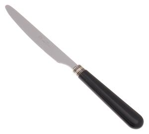 Coltello tavola seghettato MOD Mistral Set di 6 Pezzi in acciaio 18.10 Lunghezza 26 cm manico in PPL lavabile in lavastoviglie colore Nero