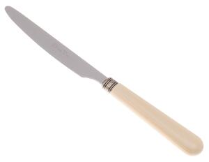 Coltello tavola seghettato MOD Mistral Set di 6 Pezzi in acciaio 18.10 Lunghezza 26 cm manico in PPL lavabile in lavastoviglie colore Avorio