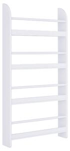 Homcom Libreria Scaffale da Parete 4 Mensole in Legno Bianco 59 x 12 x 113cm|Aosom