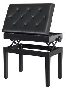 HOMCOM Sgabello per Pianoforte con Vano Contenitore e Altezza Regolabile, Nero|Aosom